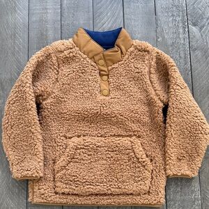 Cozy Tan Kids Sherpa Fleece Pullover